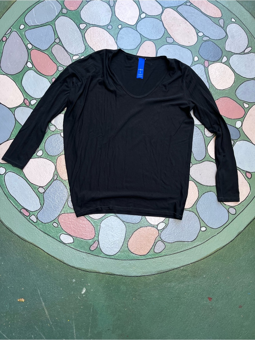 Kit and Ace Black Long Sleeve Scoop Neck wool shirt